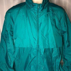 Men's XL Vintage Green Windbreaker (Hooded Option)